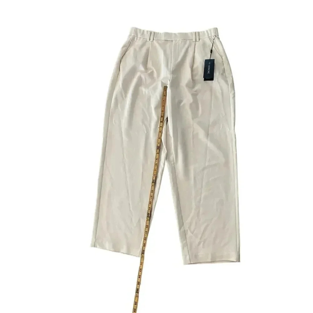11. Honore Cream Wide Legs Slash Pockets Pants Size 14